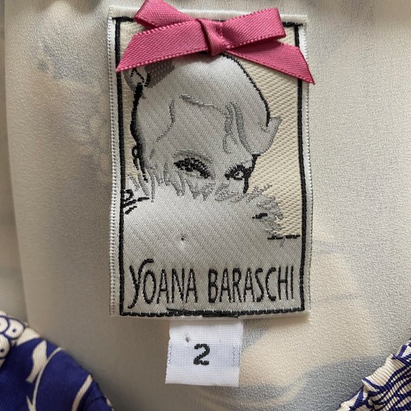 Anthropologie x Yoana Baraschi Blue & White Silk Mini Dress, Size 2 - Picture 5 of 5